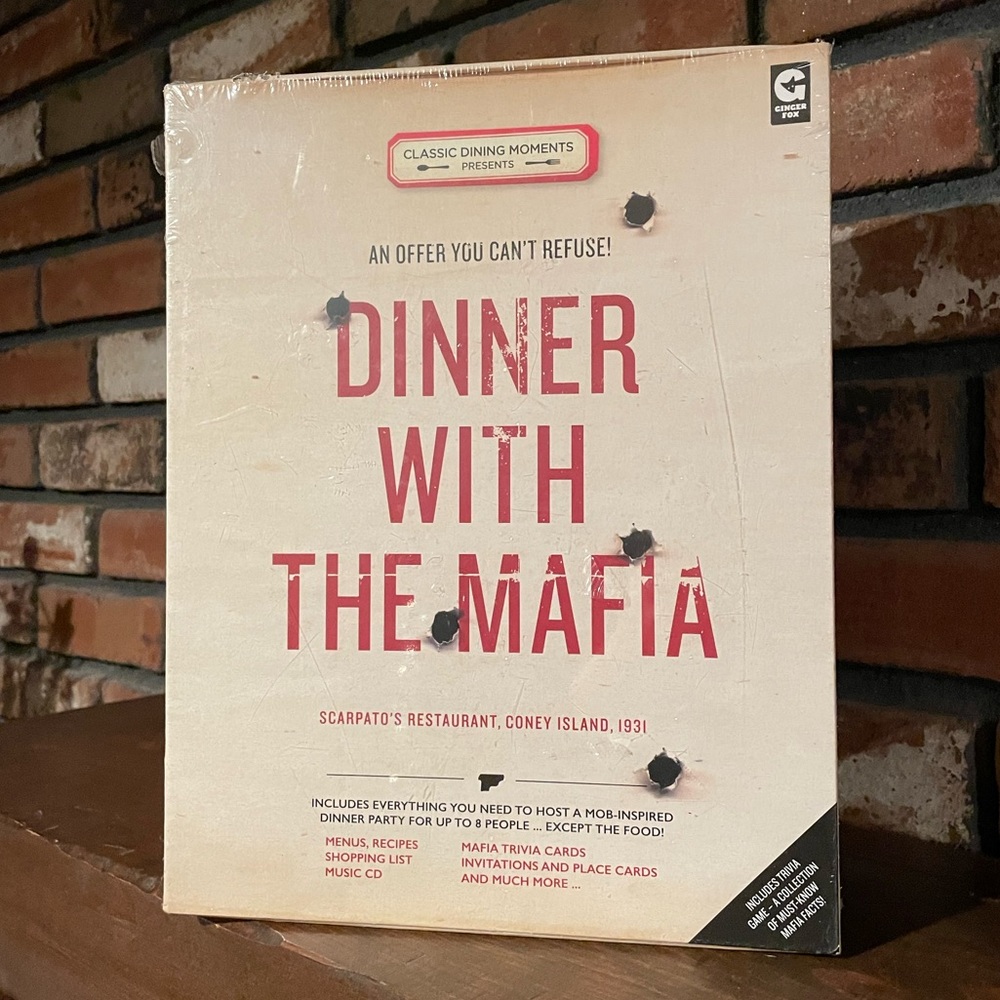 Dinner Party Game with the Mafia! Brand new factory sealed -fun to host / gift!